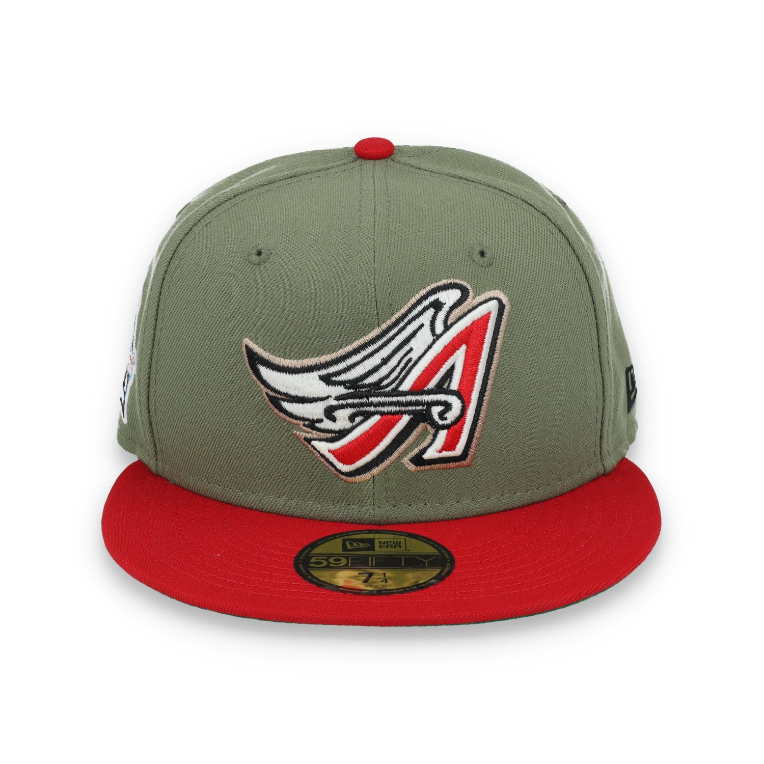 New Era Los Angeles Angels 40th Anniversary Side Patch 59FIFTY Fitted Hat- Olive Green