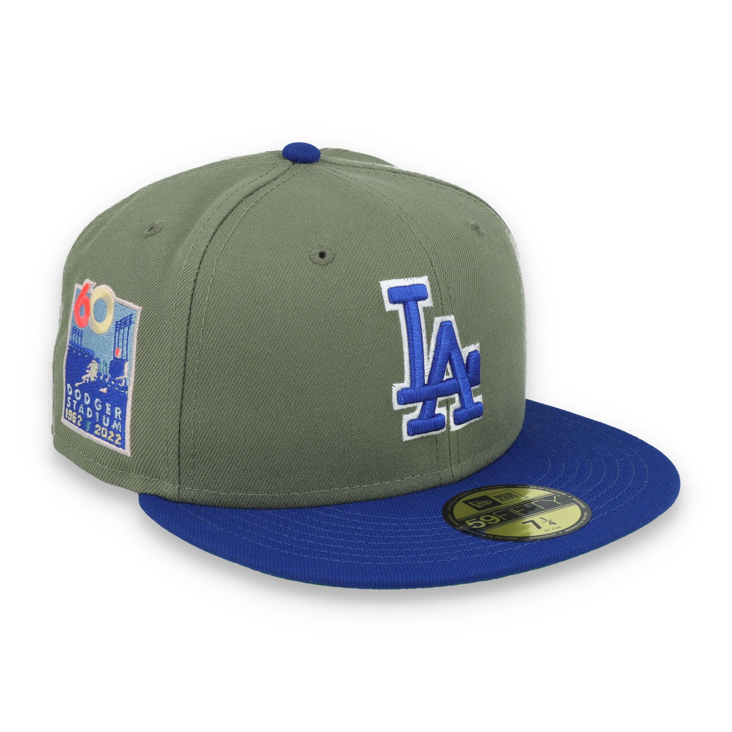 New Era Los Angeles Dodgers 60th Anniversary Side Patch 59FIFTY Fitted Hat- Olive Green