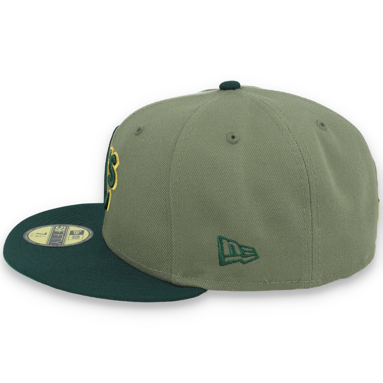 New Era Oakland Athletics 40th Anniversary Side Patch 59FIFTY Fitted Hat- Olive Green