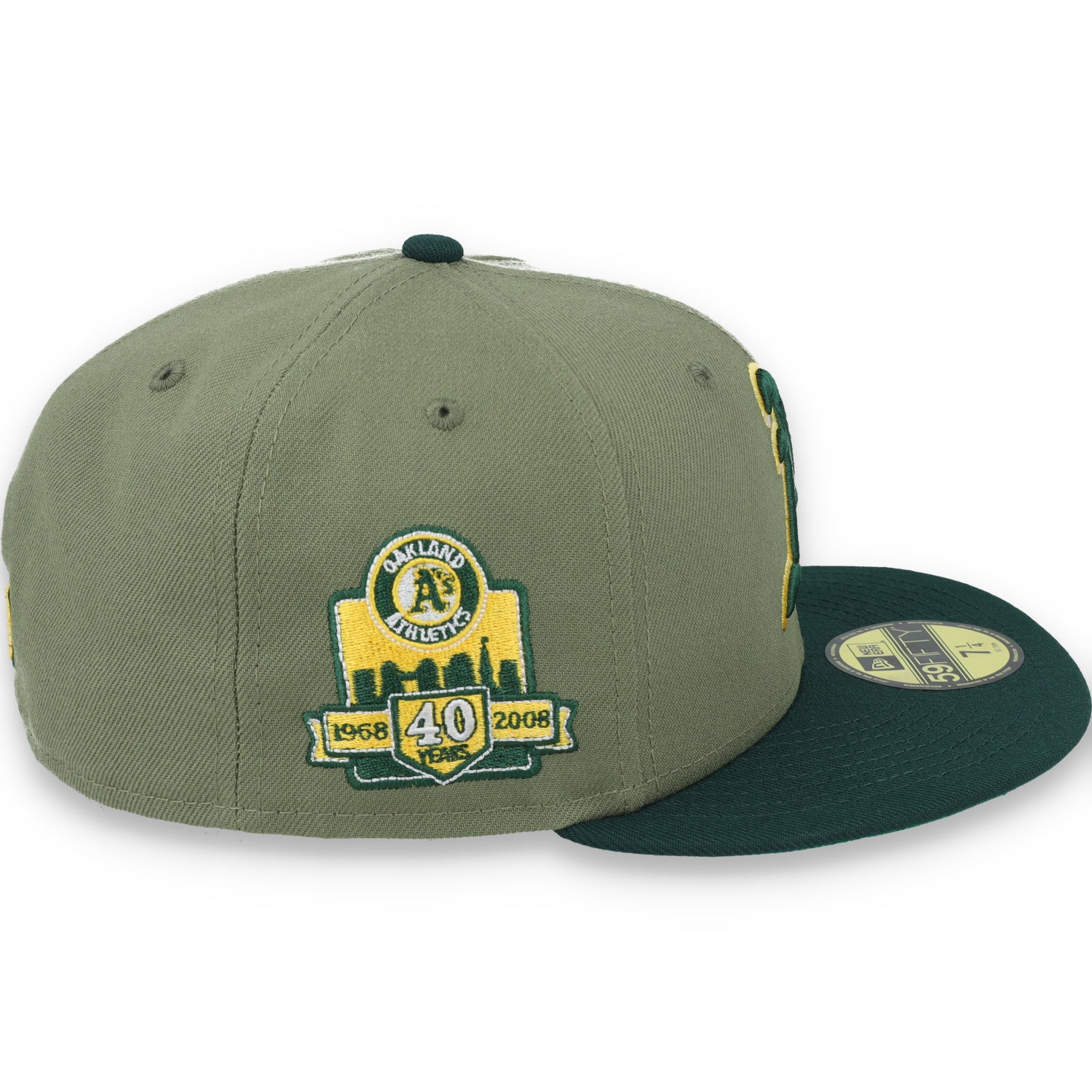 New Era Oakland Athletics 40th Anniversary Side Patch 59FIFTY Fitted Hat- Olive Green