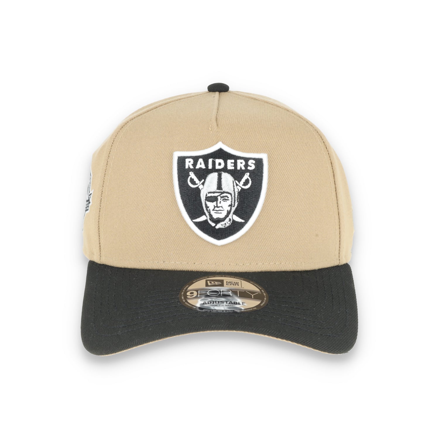 New Era Raiders 50th Anniversary Side Patch 9Forty A-Frame-Tan/Black