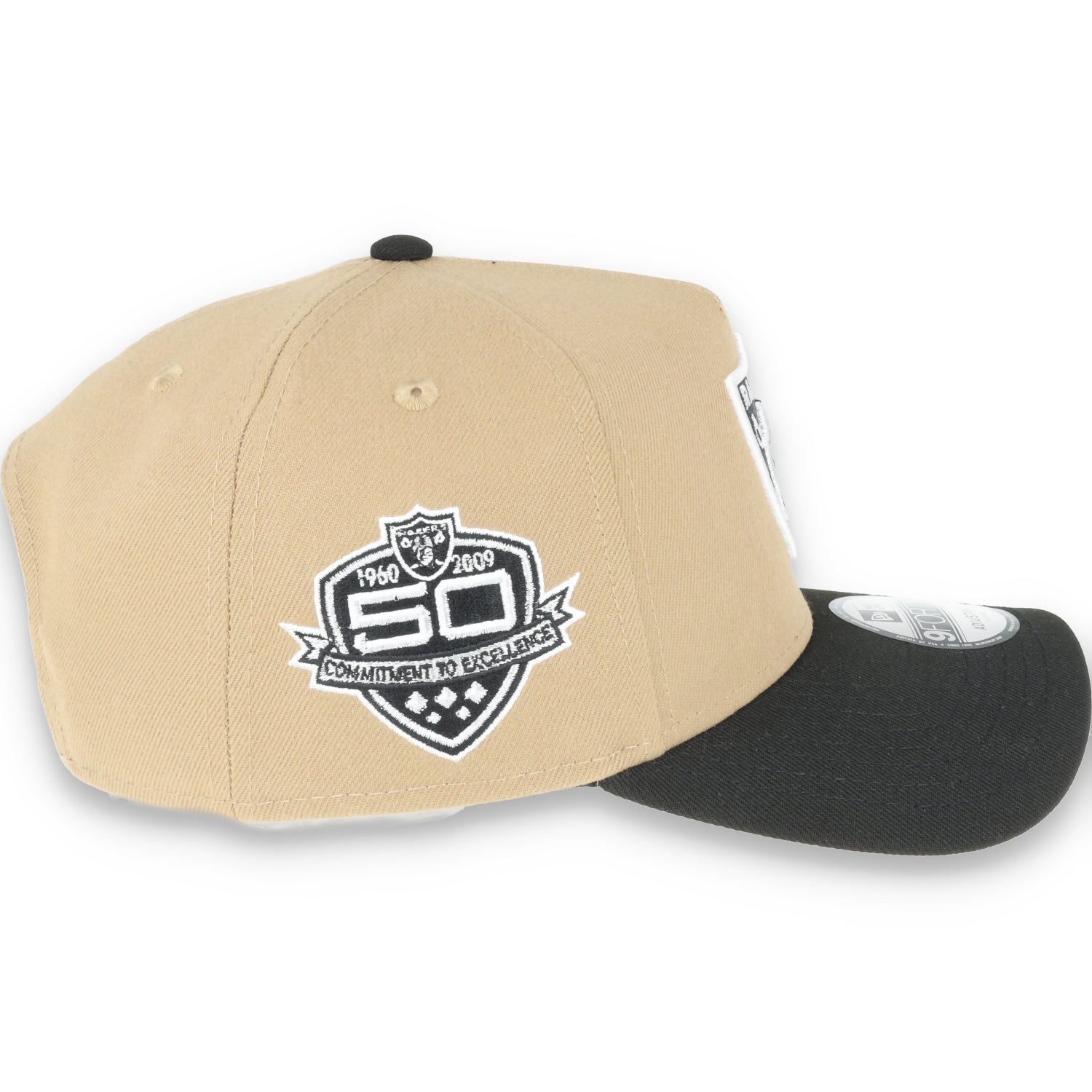 New Era Raiders 50th Anniversary Side Patch 9Forty A-Frame-Tan/Black