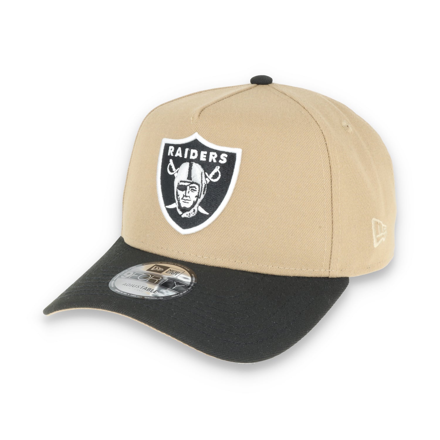 New Era Raiders 50th Anniversary Side Patch 9Forty A-Frame-Tan/Black