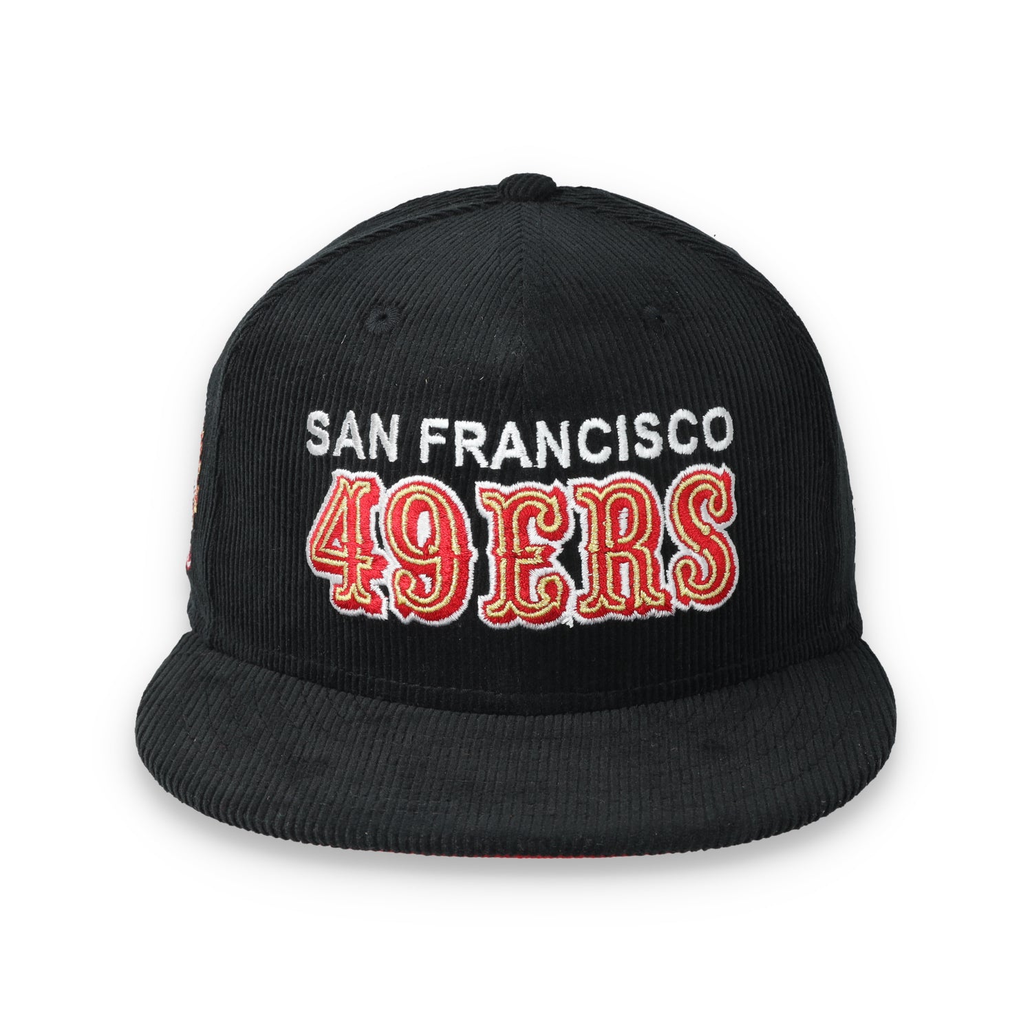 Exclusive San Francisco 49ers Corduroy 59FIFTY Fitted, 40th Anniversary Side Patch 59FIFTY Fitted Hat-Black