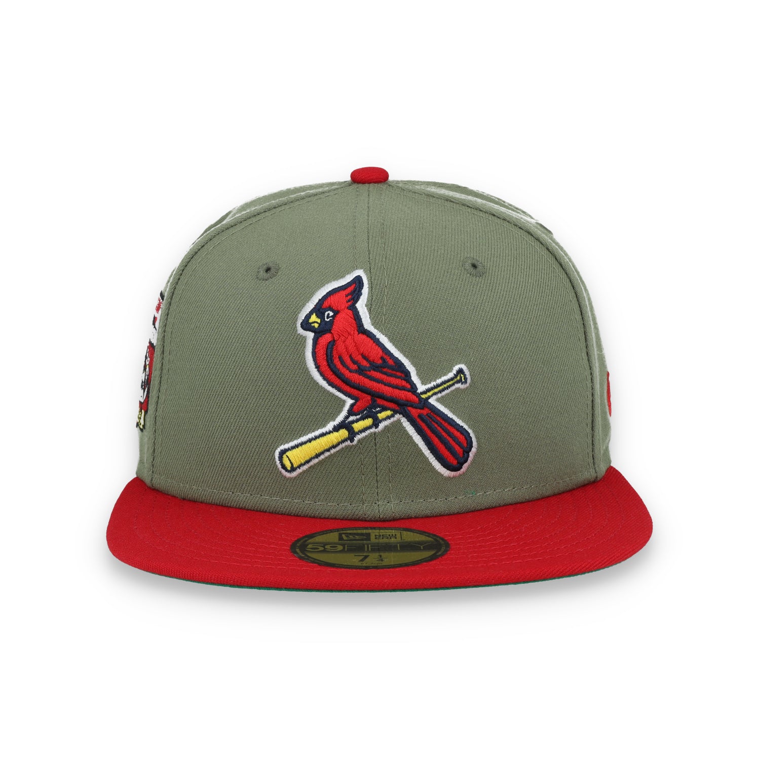 New Era St Louis Cardinals Final Season Side Patch 59FIFTY Fitted Hat-Olive Green