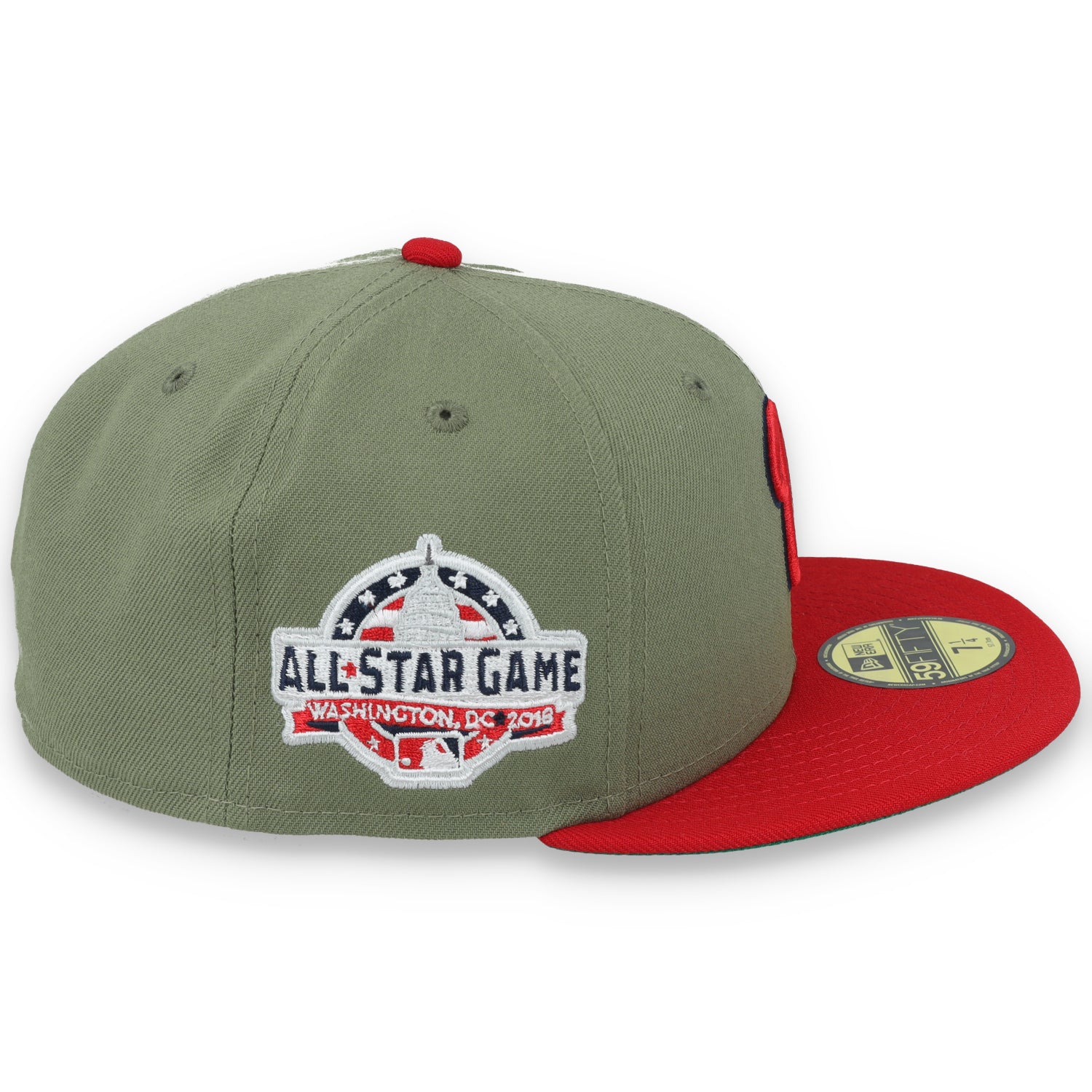 New Era Washington Nationals 2018 All Star Game Side Patch 59FIFTY Fitted Hat- Olive Gren