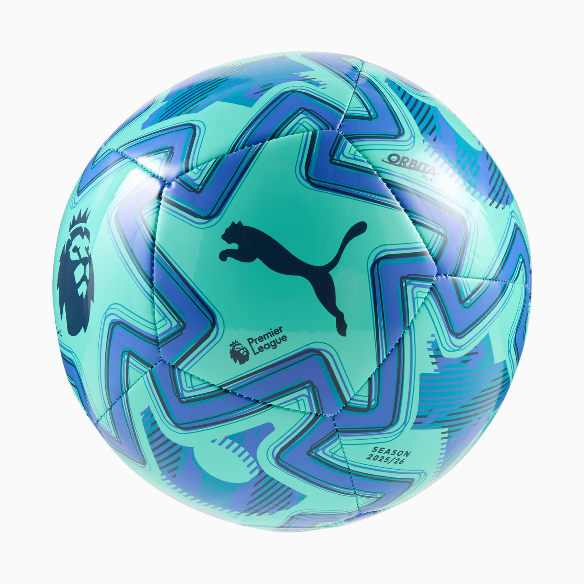 Puma Orbita Play Premier League Brilliance Soccer Ball-Peppermint/Blue/Black
