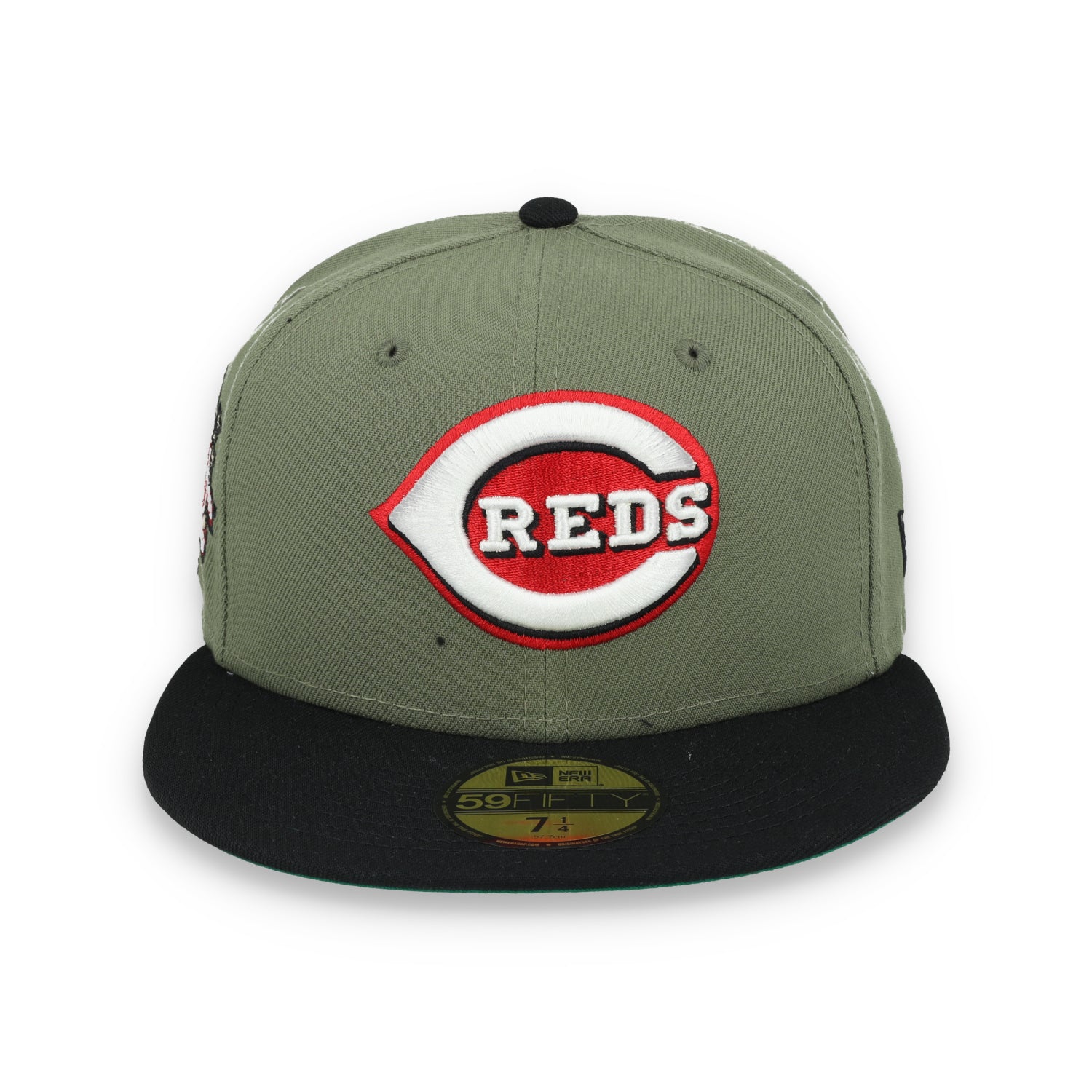 New Era Cincinnati Reds 150th Anniversary Side Patch 59FIFTY Fitted Hat- Olive Green