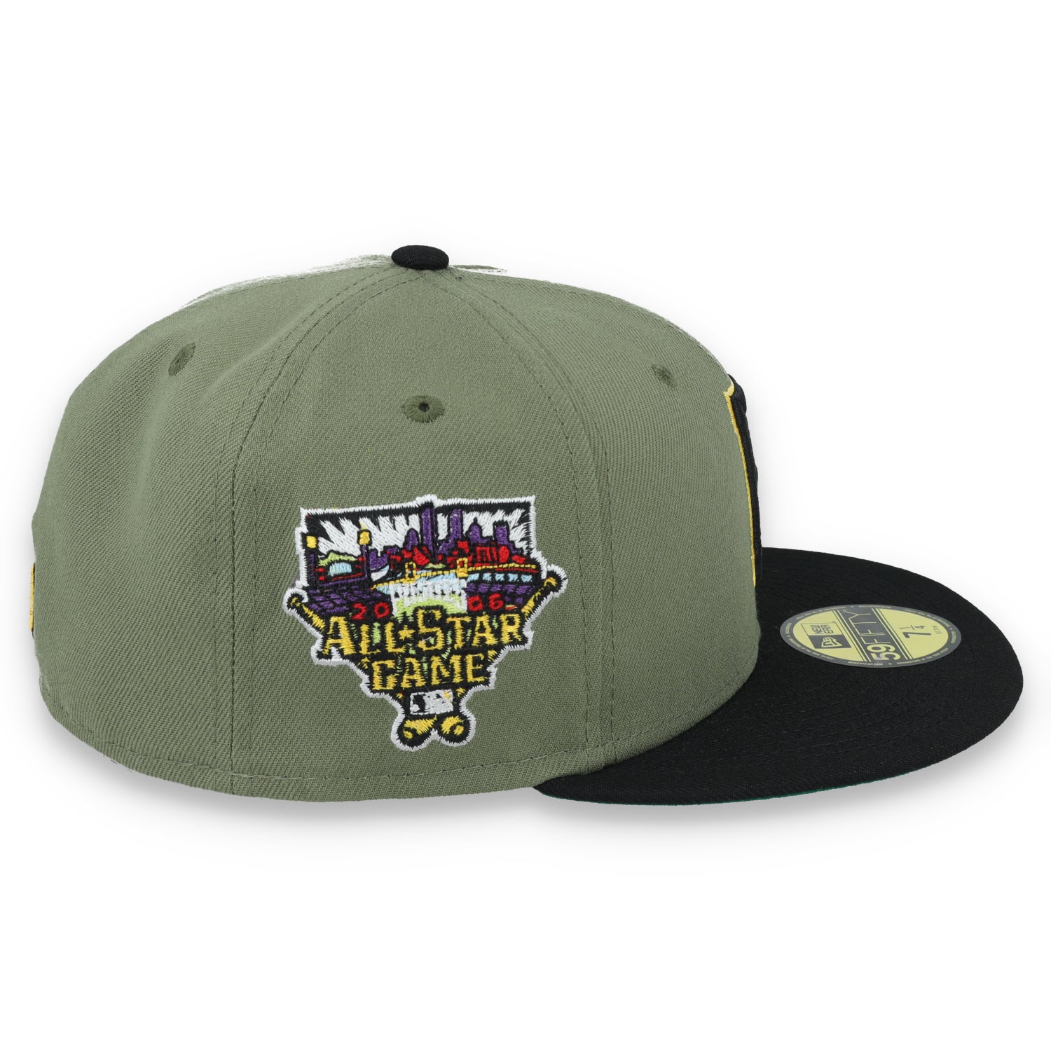 New Era Pittsburgh Pirates 2006 All Star Game Side Patch 59FIFTY Fitted Hat- Olive Green