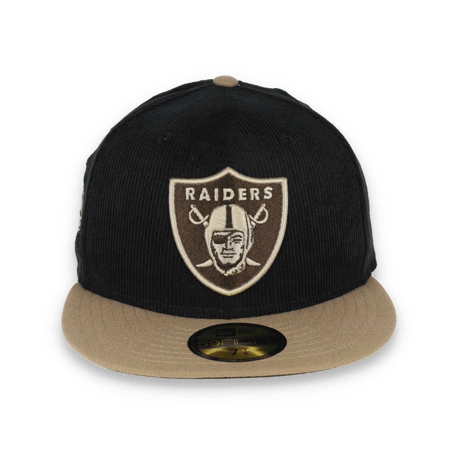 New Era Las Vegas Raiders 50th Anniversary Side Patch 59fifty Fitted Hat- Khaki