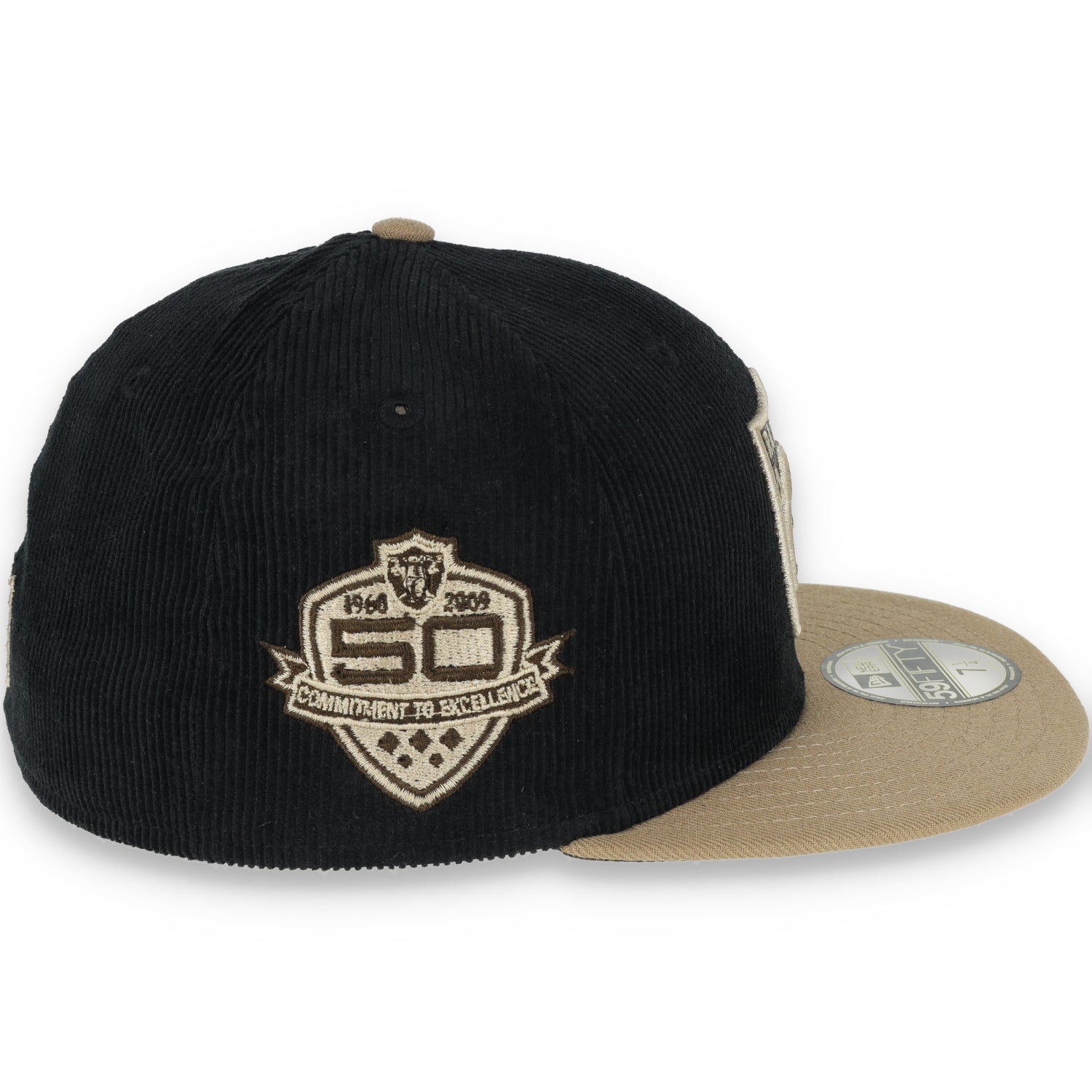 New Era Las Vegas Raiders 50th Anniversary Side Patch 59fifty Fitted Hat- Khaki