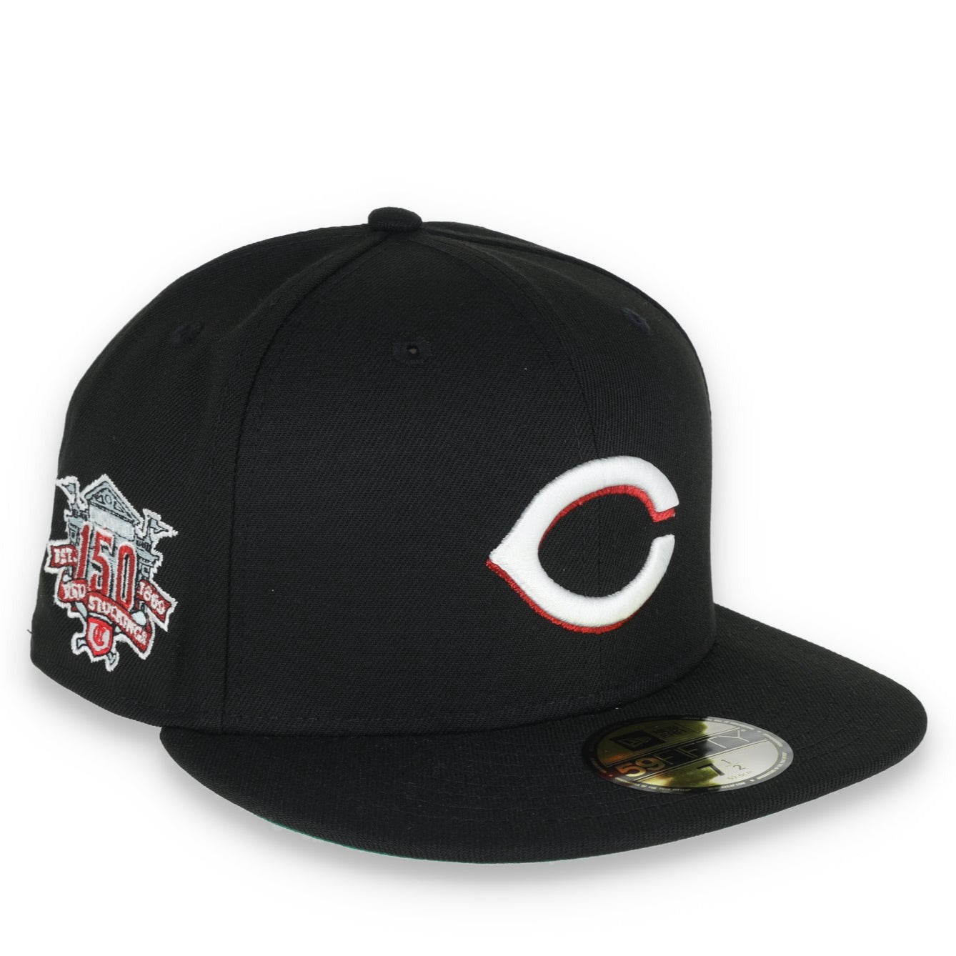 New Era Cincinnati Reds 150 Anniversary Metallic Logo Side Patch 59fifty Fitted-Black