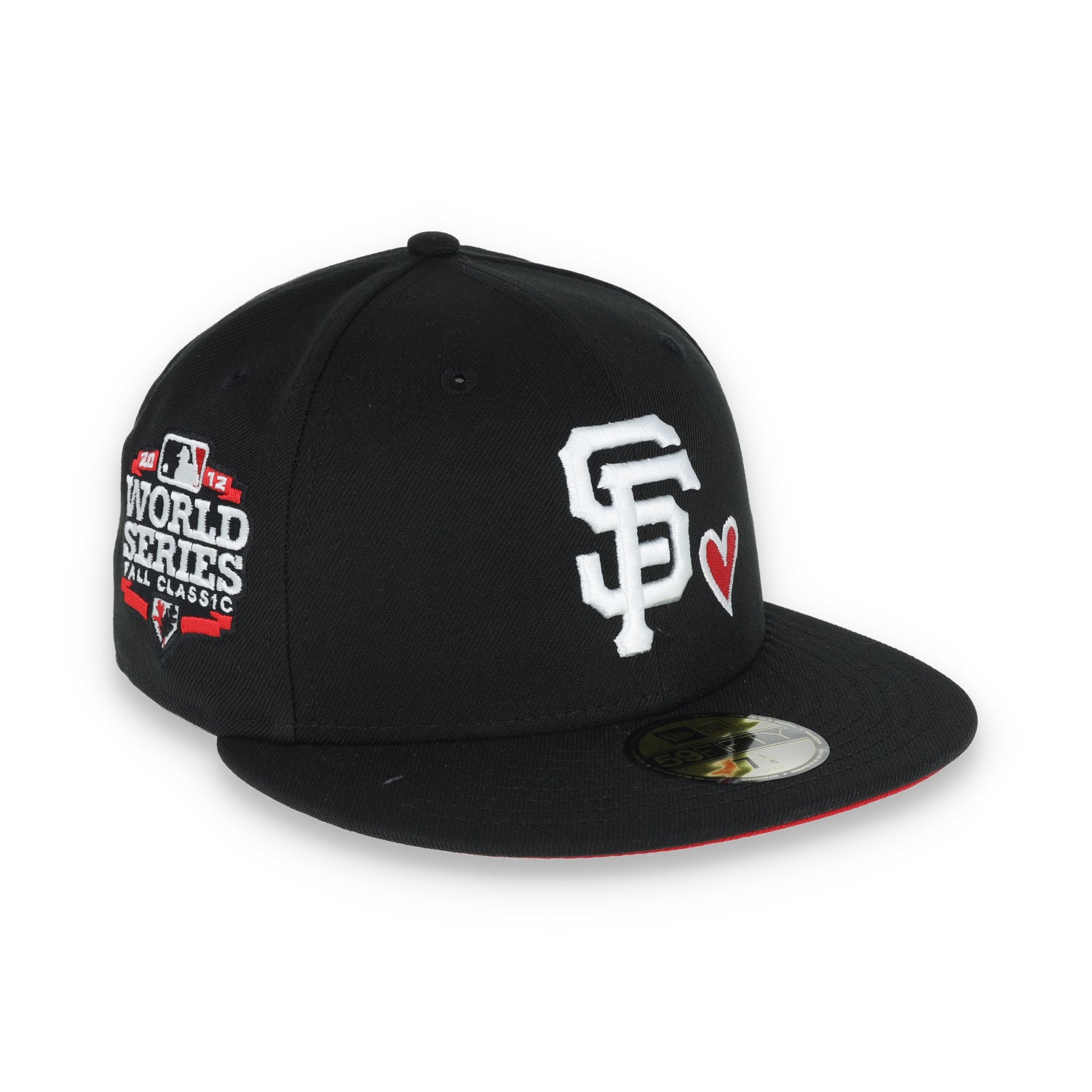 New Era San Francisco Giants 2012 World Series Red Heart Side Patch 59FIFTY Fitted-Black/Red