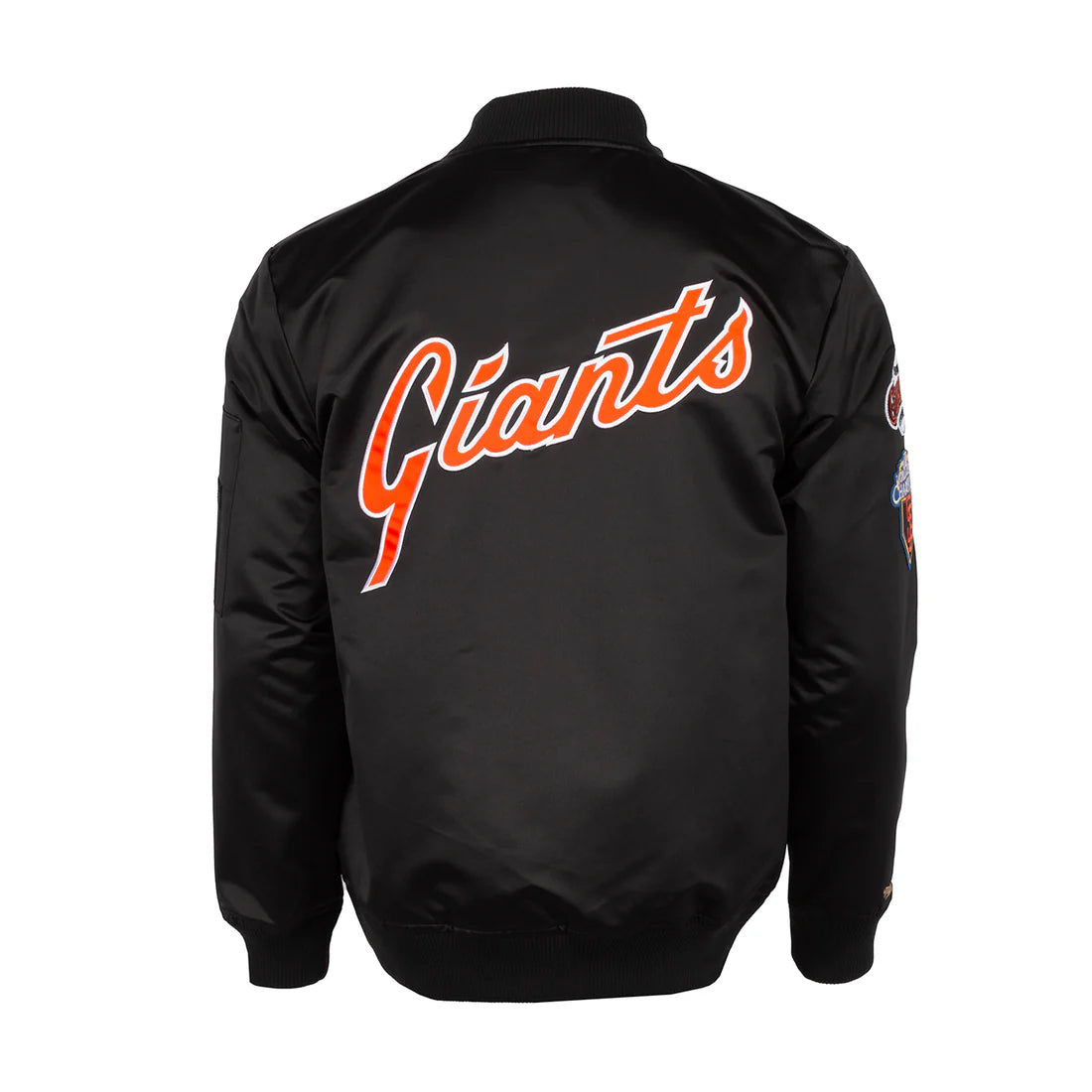 Mitchell & Ness San Francisco Giants Lightweight Satin Bomber Vintage Logo-Black