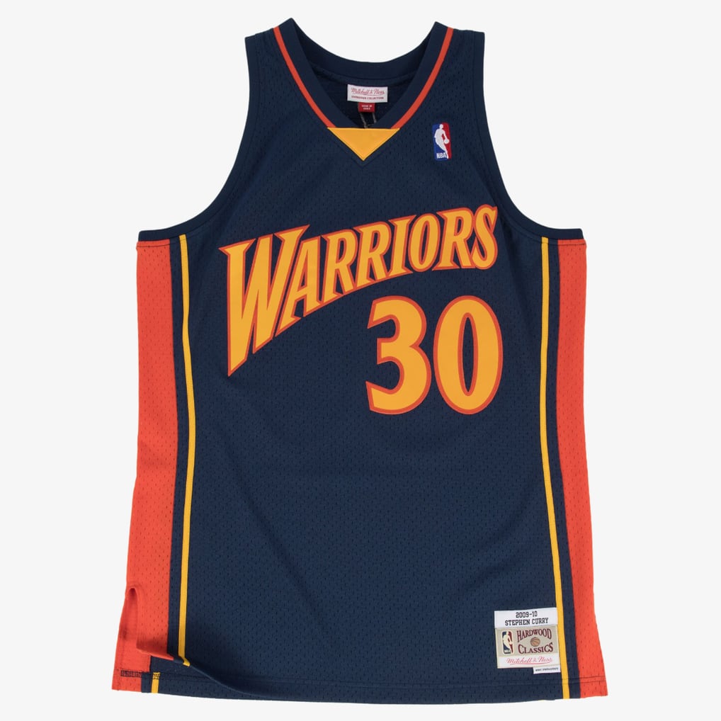 Mitchell & Ness Stephen Curry #30 Golden State Warriors navy Swingman jersey, front view