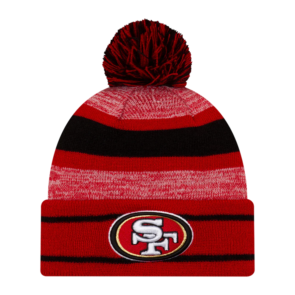 New Era San Francisco 49ers Men's Cuffed Pom Knit - Red/Black