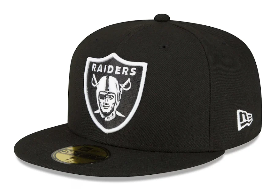 New Era Las Vegas Raiders Super Bowl Side Patch Fitted Hat-Black/white