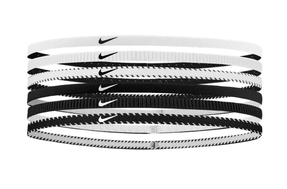 Nike Flex Classic Slim Headbands 6-Pack - White/Black/White