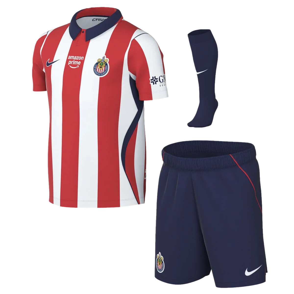 Nike C.D. Guadalajara Stadium Home Little Kids' Soccer Replica 3-Piece Kit 26/27