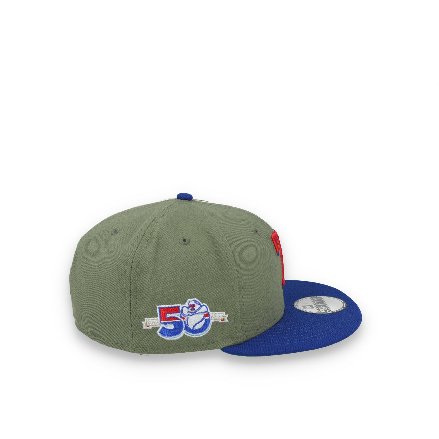 New Era Texas Rangers 50th Anniversary Side Patch 59FIFTY Fitted Hat- Olive Green