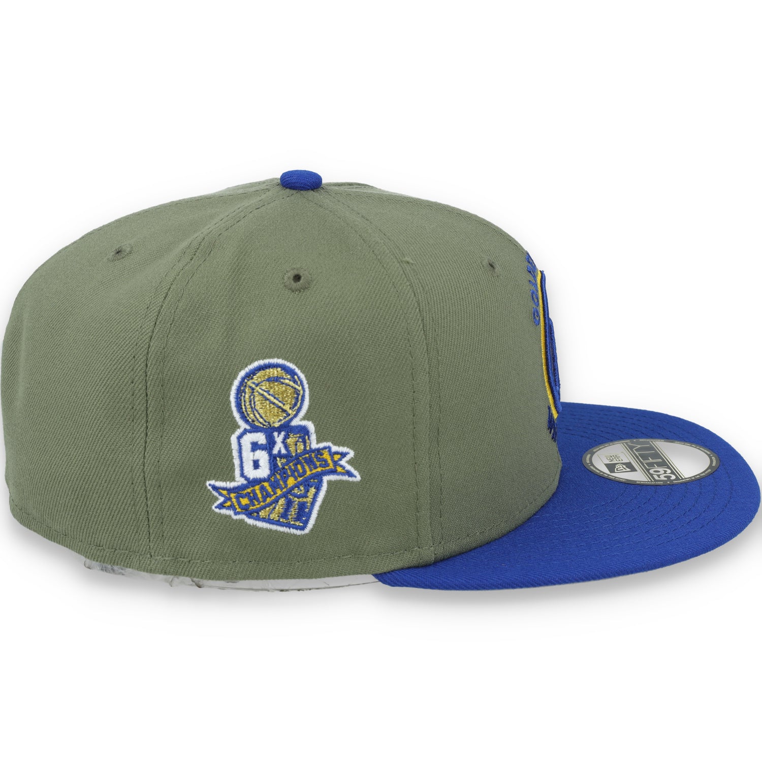 New Era Golden State Warriors 6X Champs 59FIFTY Fitted Hat- Olive Green