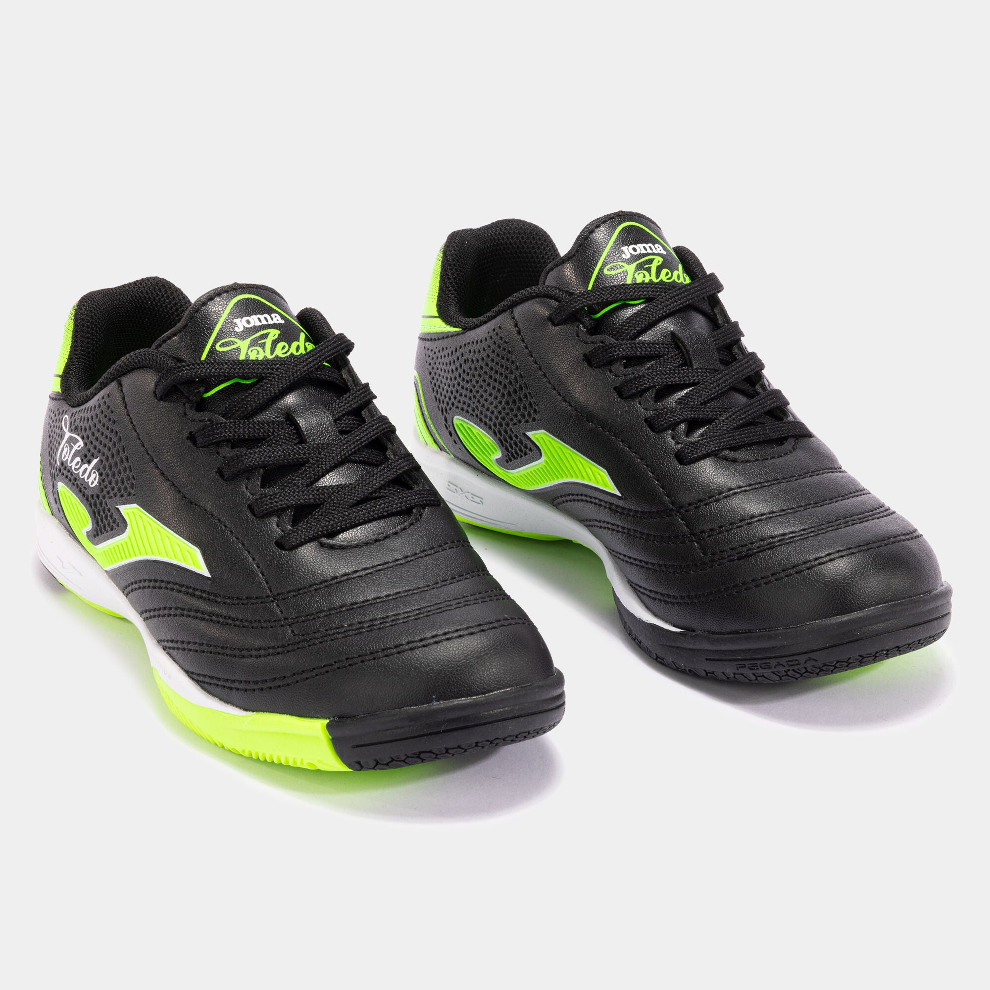 Joma Jr Toledo Indoor Shoe-Black/Florecent Green