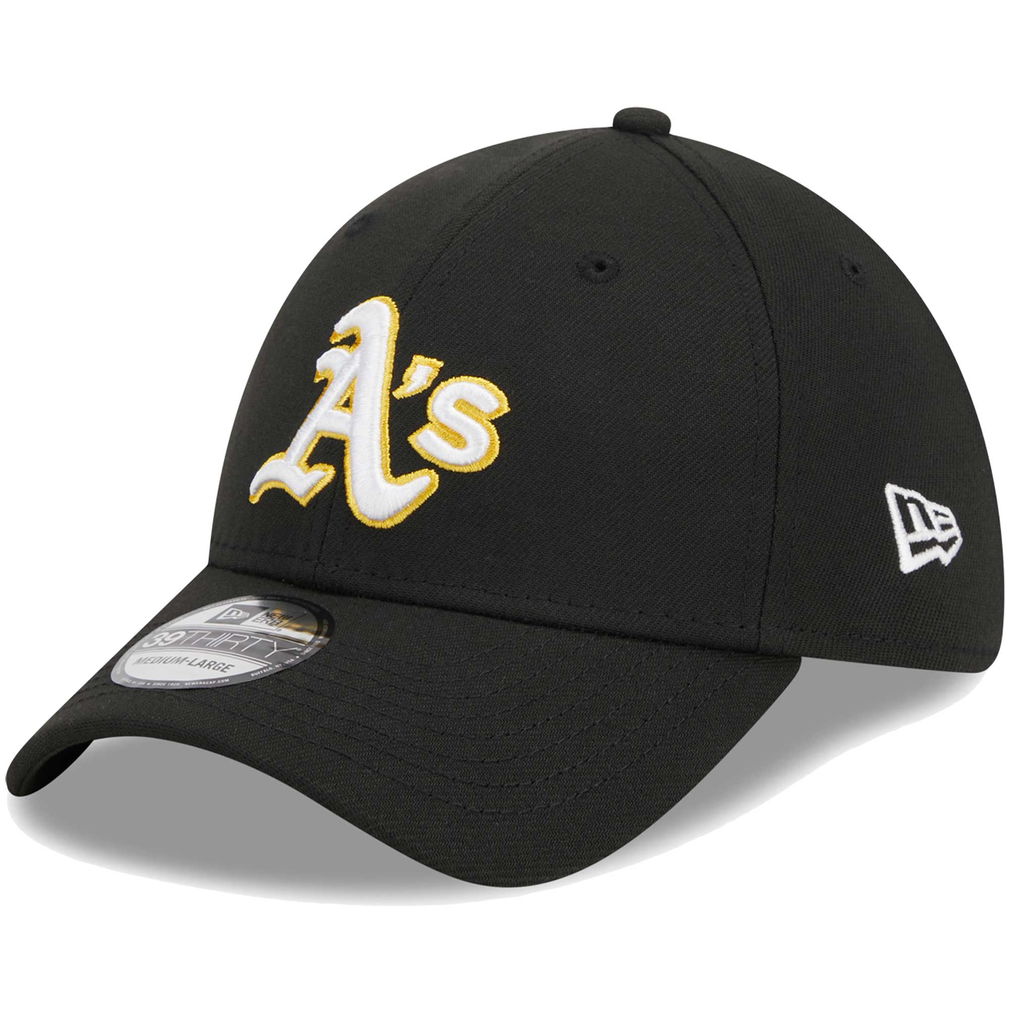 New Era Men's Oakland A's  39Thirty Team Classic Stretch Fit Hat-Black