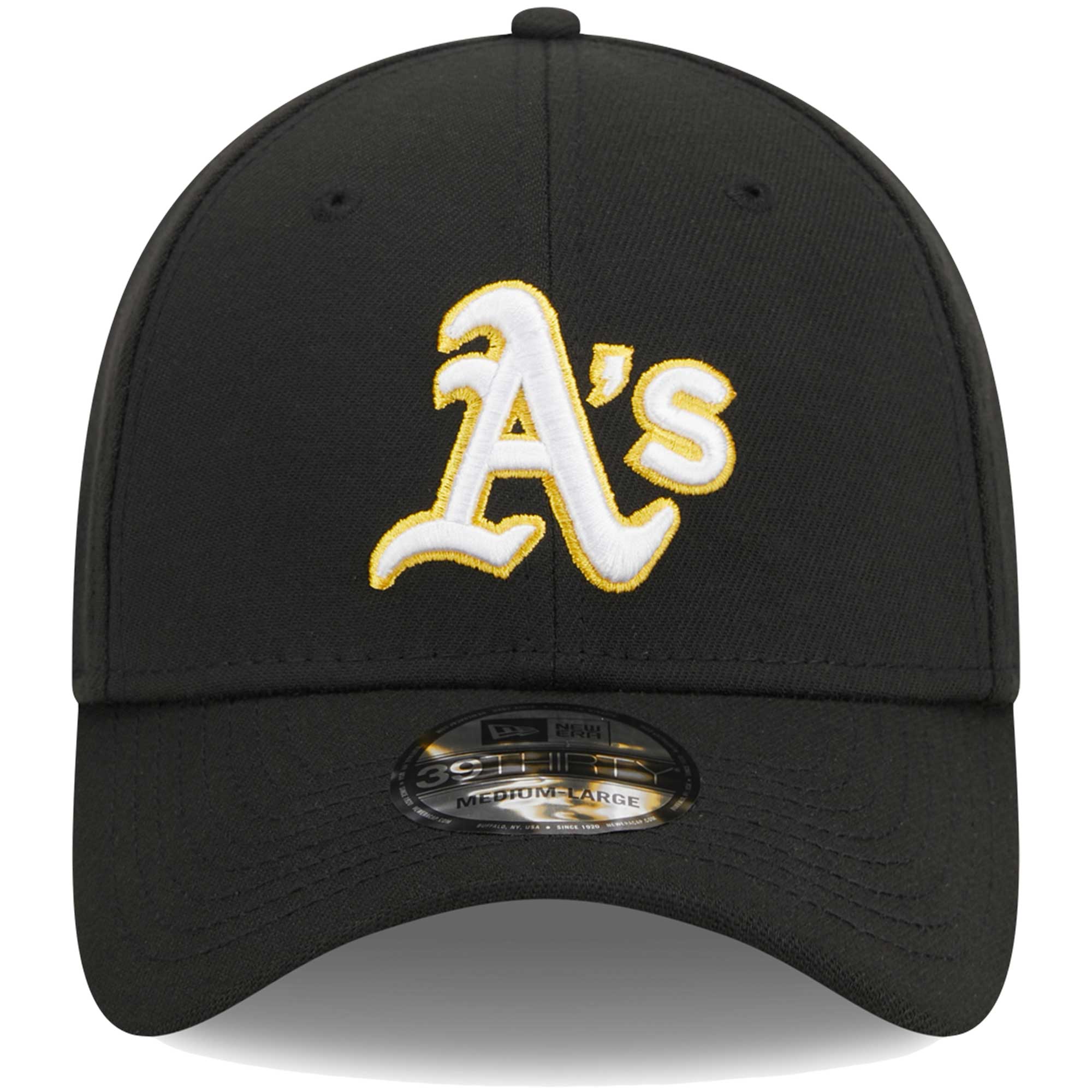 New Era Men's Oakland A's 39Thirty Team Classic Stretch Fit Hat-Black