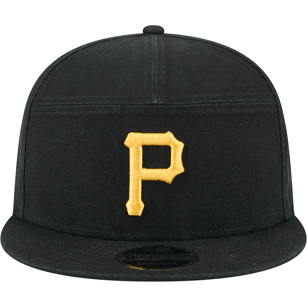New Era Pittsburgh Pirates Cotton Canvas 9FIFTY Split Panel Trucker Hat