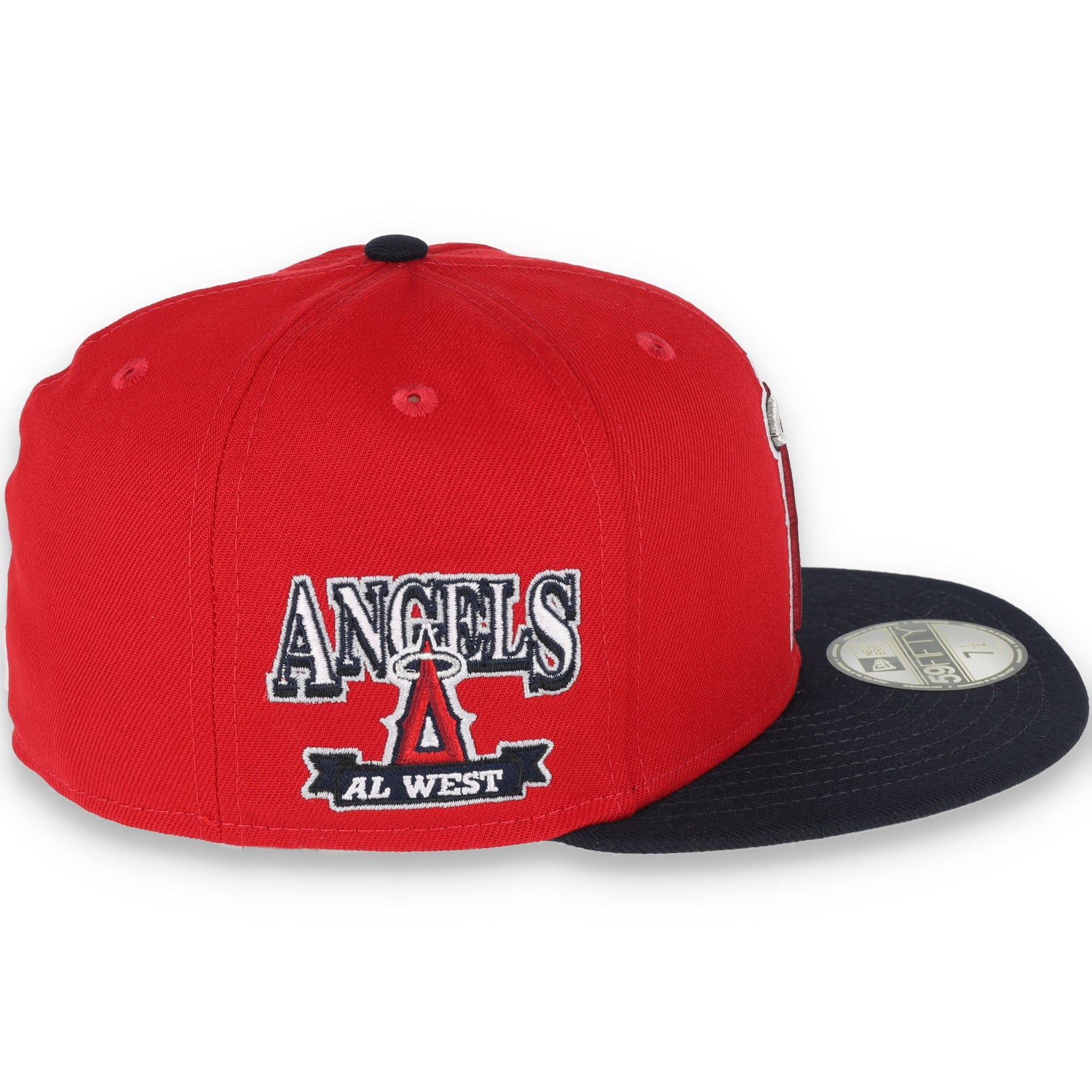 New Era Los Angeles Angels AL West 59Fifty Fitted Hat-Black/Red