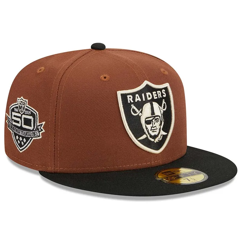 New Era Las Vegas Raiders Harvest 50th Anniversary Side Patch 59fifty Fitted Hat- Brown