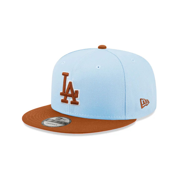New Era Los Angeles Dodgers 2-Tone Color Pack 9FIFTY Snapback Hat -Light Blue/Rust Orange