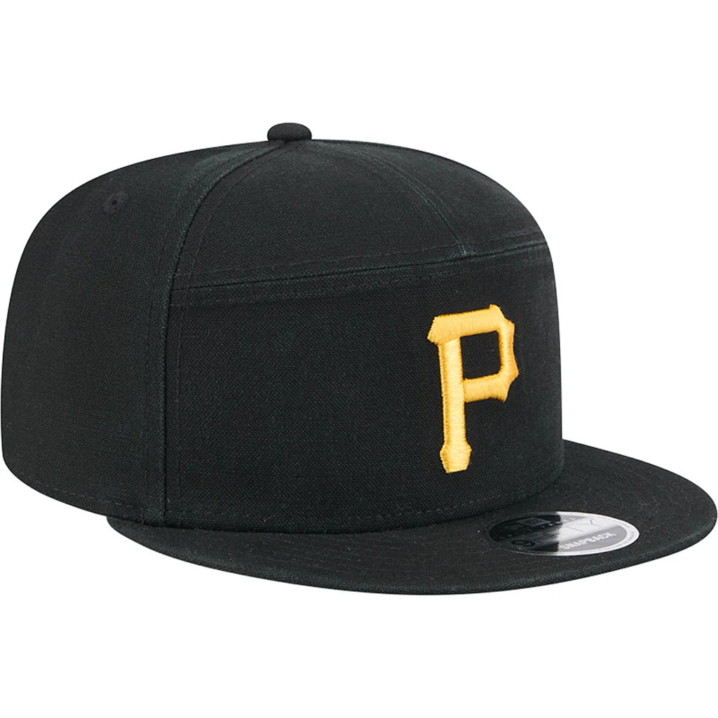 New Era Pittsburgh Pirates Cotton Canvas 9FIFTY Split Panel Trucker Hat