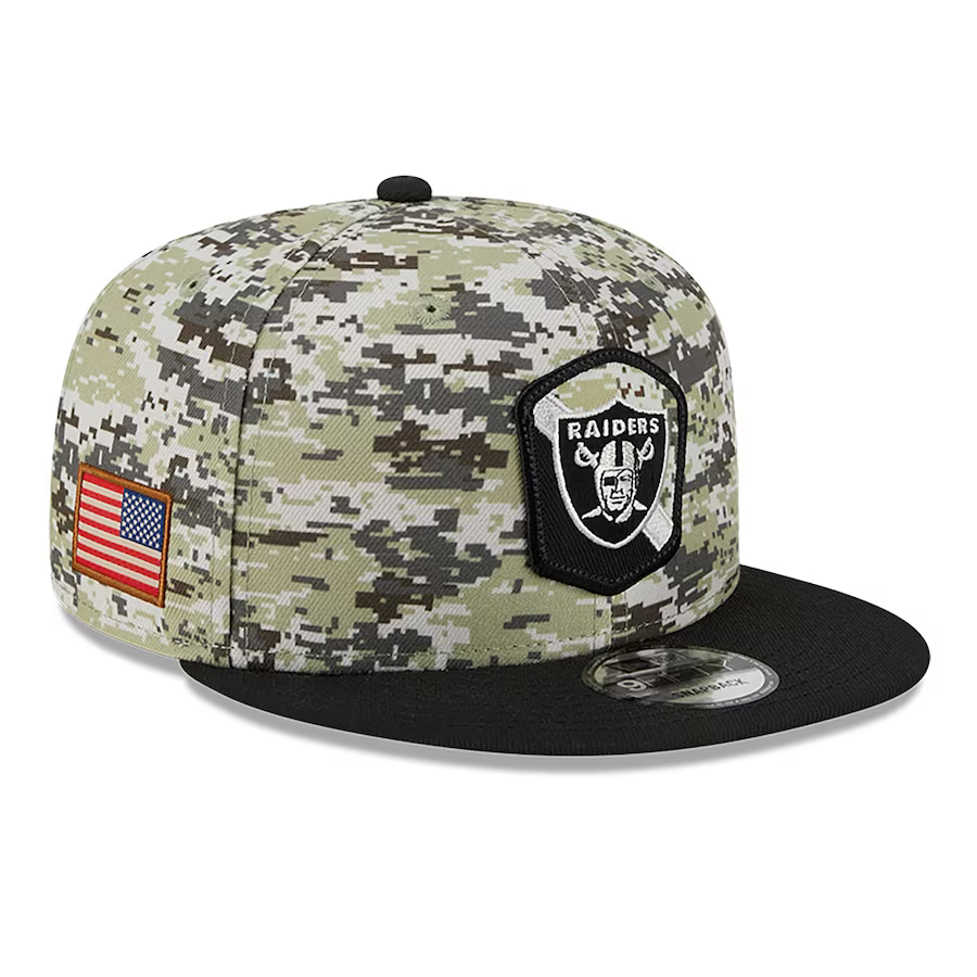 New Era Las Vegas Raiders Salute to Service 2032 9FIFTY Snapback Hat-