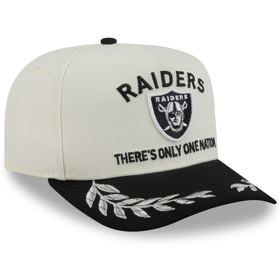 New Era Las Vegas Raiders 2025 NFL Draft A-Frame 9FIFTY Snapback Hat-Beige