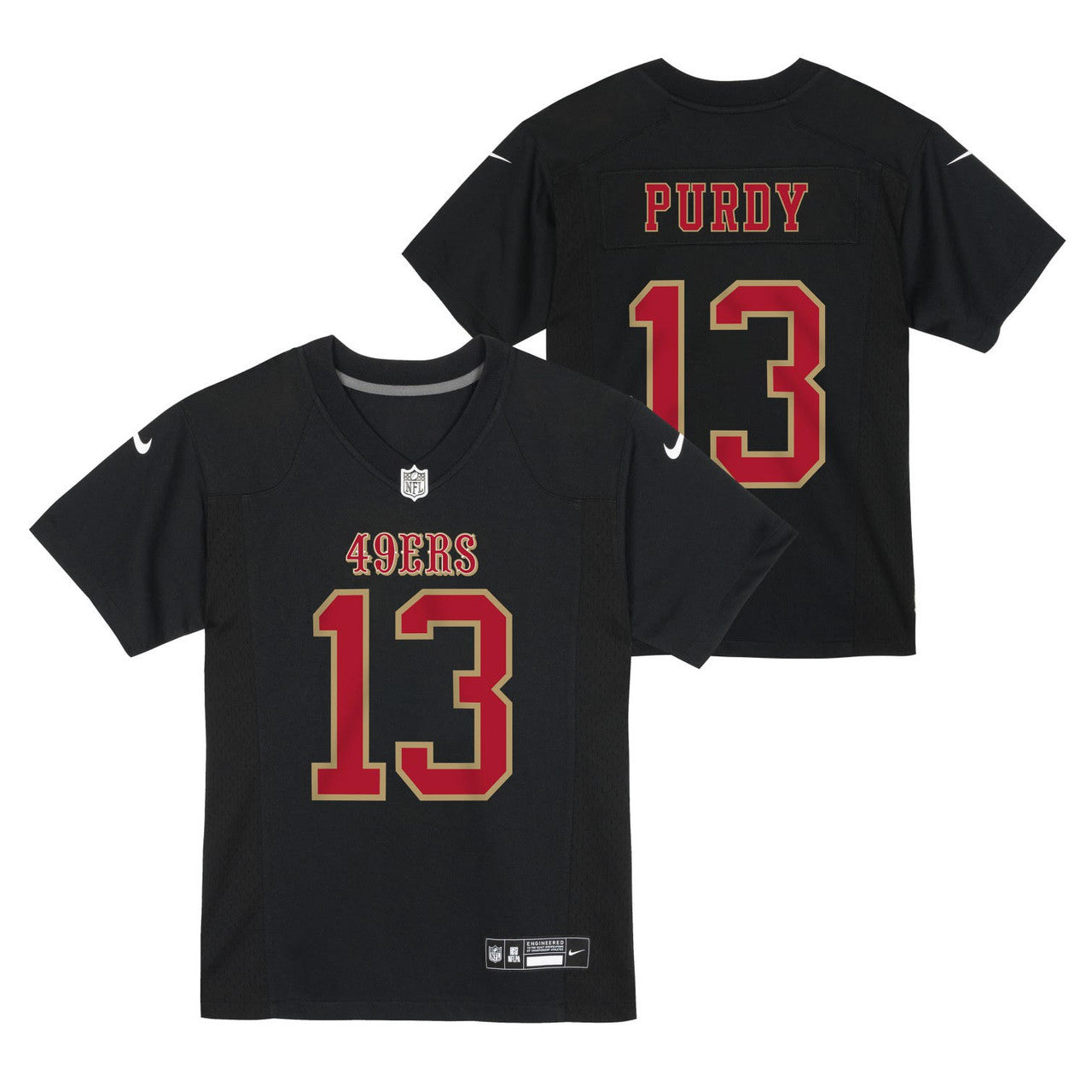 Nike Youth San Francisco 49ers Brock Purdy Game Jersey - Carbon Black