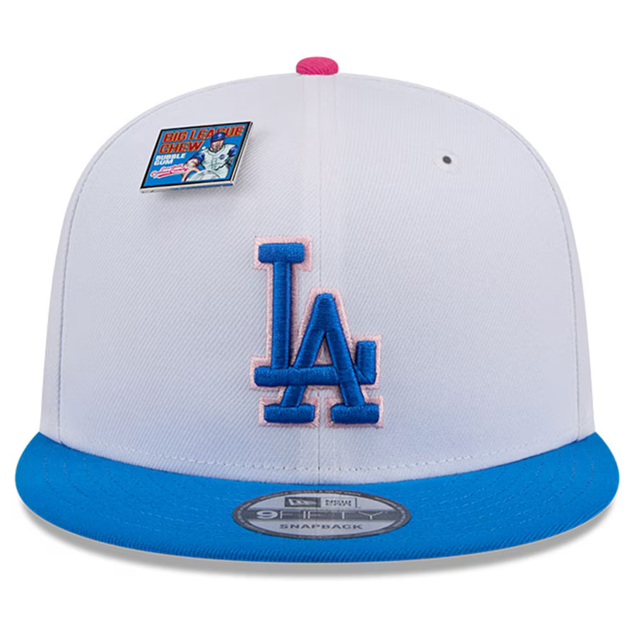New Era Los Angeles Dodgers Cotton Candy Big League Chew Flavor Pack 9FIFTY Snapback Hat-White/Blue