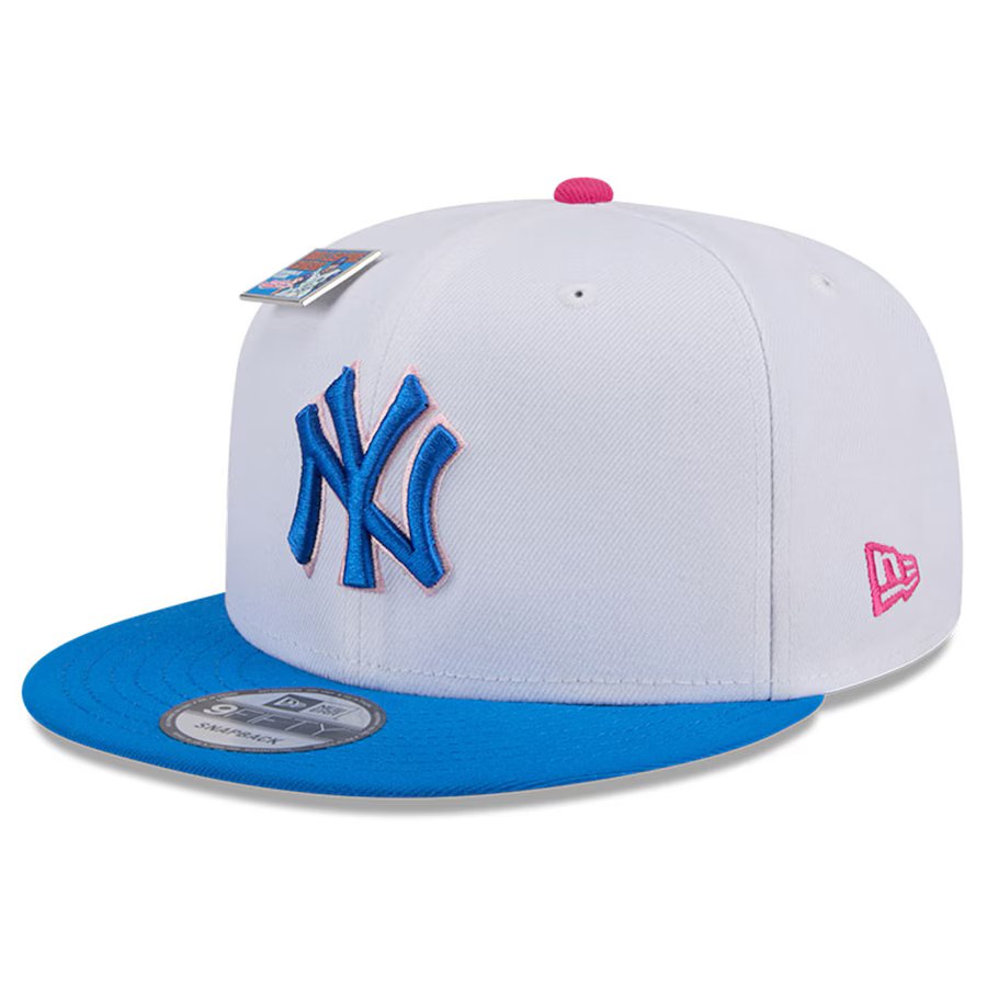 New Era New York Yankees Cotton Candy Big League Chew Flavor Pack 9FIFTY Snapback Hat-White/Blue