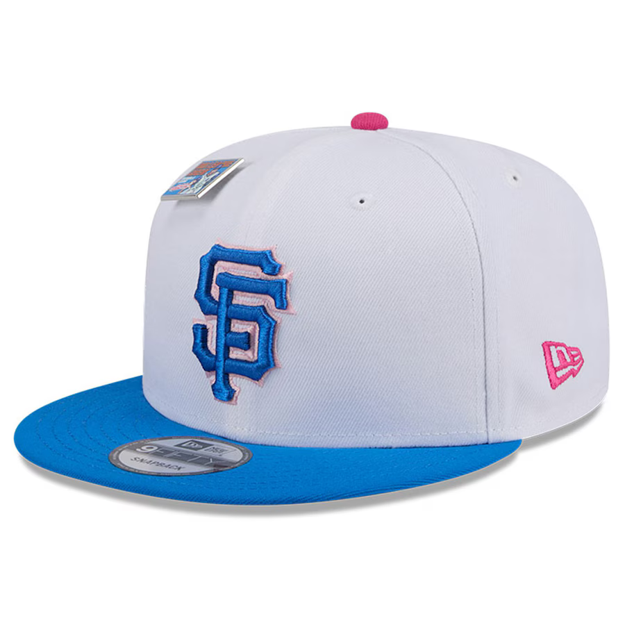 New Era San Francisco Giants Cotton Candy Big League Chew Flavor Pack 9FIFTY Snapback Hat-White/Blue