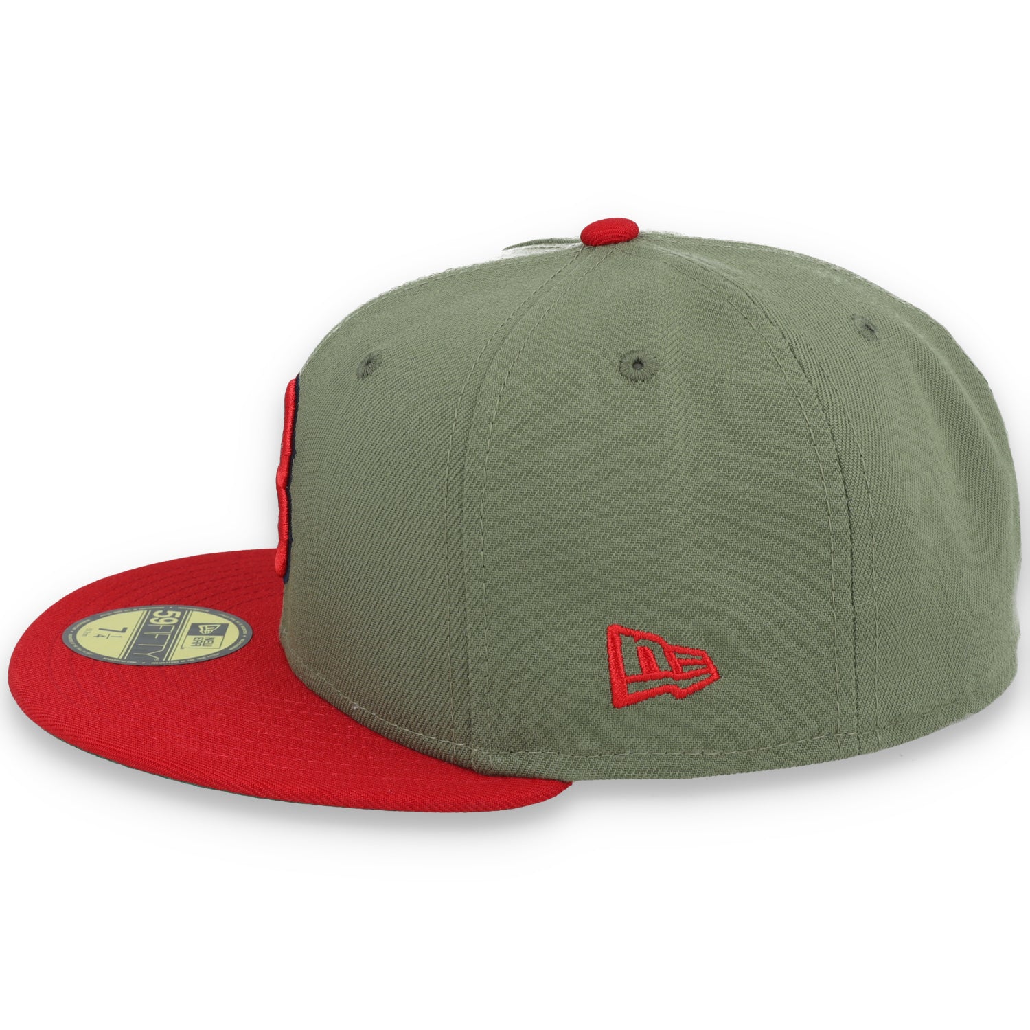 New Era Boston Red Sox 90th Anniversary Side Patch 59FIFTY Fitted Hat- Olive Green