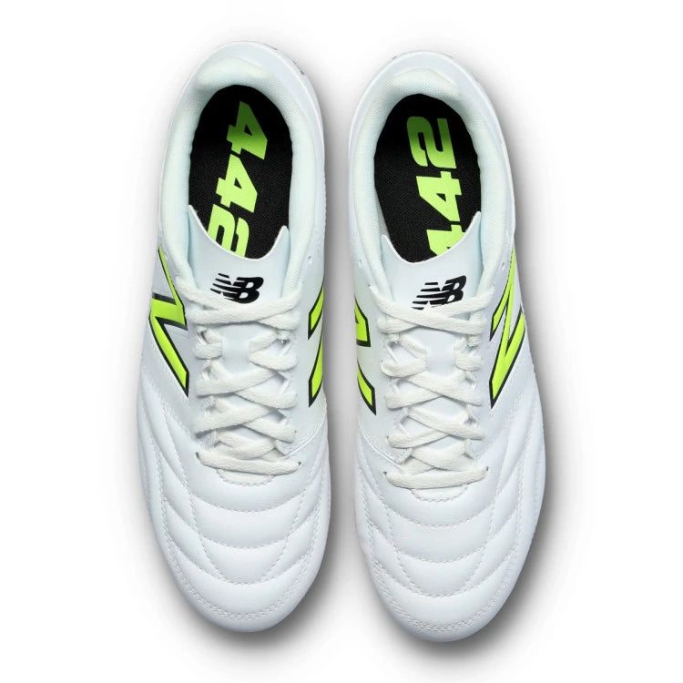 New Balance 422 V2 Wide Team FG -White/Volt/Crimson