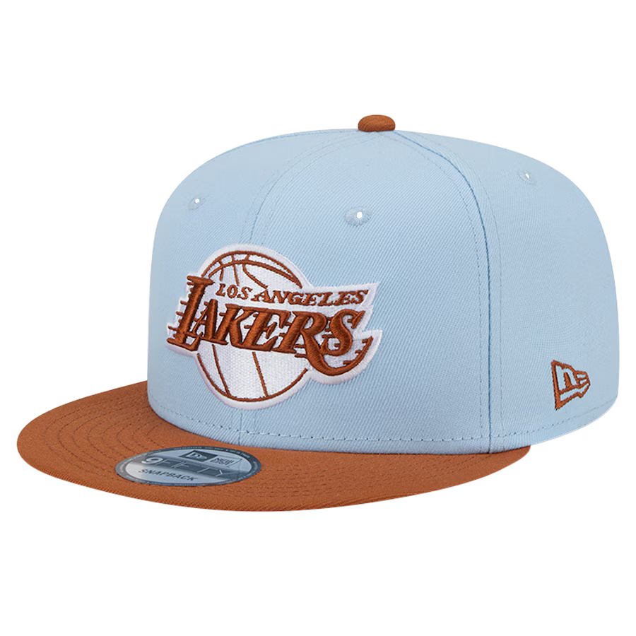 New Era Los Angeles Lakers 2-Tone Color Pack 9FIFTY Snapback Hat -Light Blue/Rust