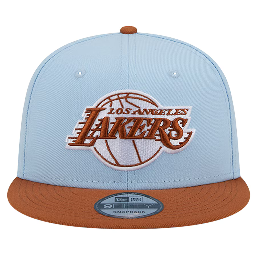 New Era Los Angeles Lakers 2-Tone Color Pack 9FIFTY Snapback Hat -Light Blue/Rust