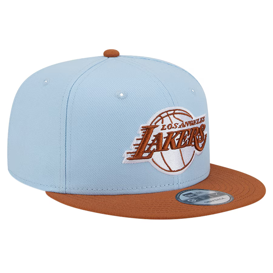 New Era Los Angeles Lakers 2-Tone Color Pack 9FIFTY Snapback Hat -Light Blue/Rust