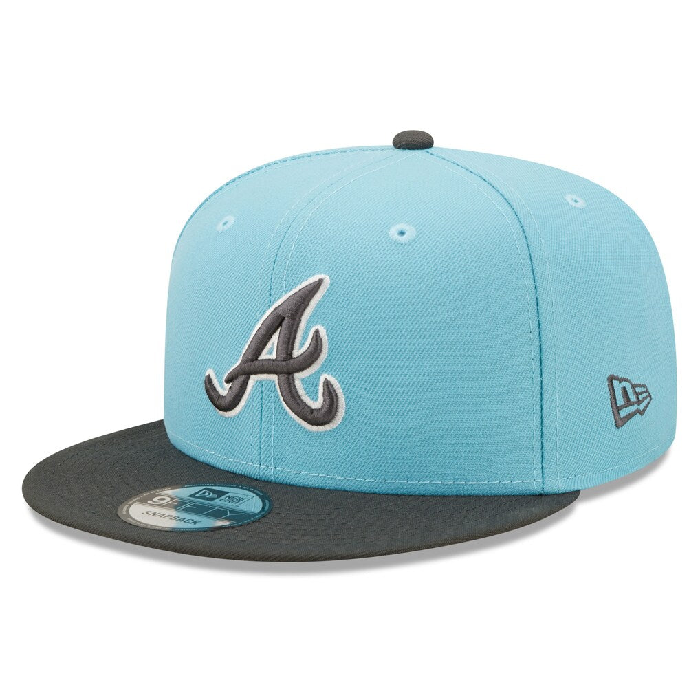 New Era Atlanta Braves 2-Tone Color Pack 9FIFTY Snapback Hat-Light Blue/Charcoal