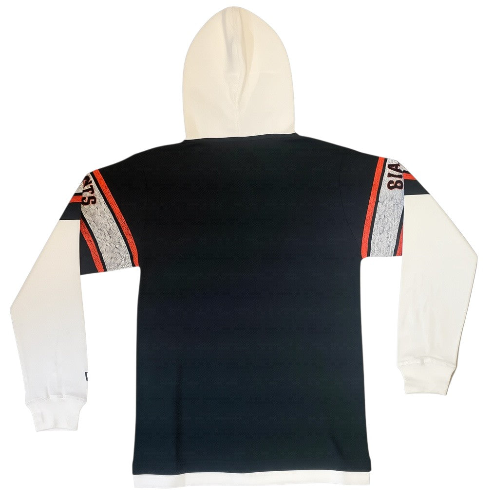San Francisco Giants twofer pullover hoodie in black and white with team logo on sleeve