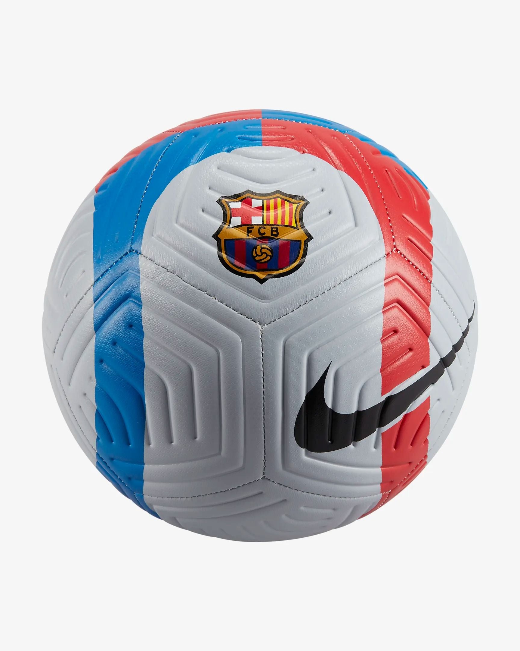Nike FC Barcelona Strike Soccer Ball-Sky Grey/Signal Blue/University Red/Black