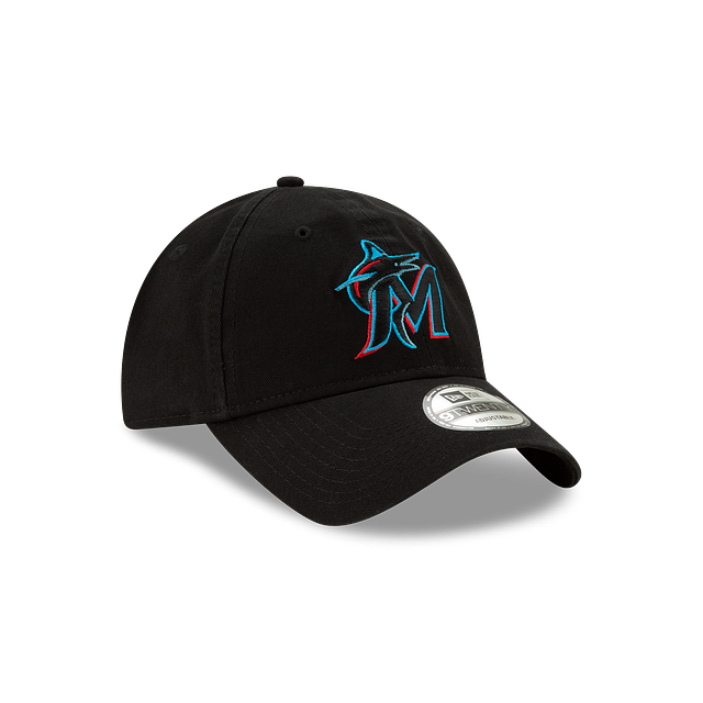 New Era Youth Miami Marlins Core Classic 9TWENTY Adjustable Hat-Black