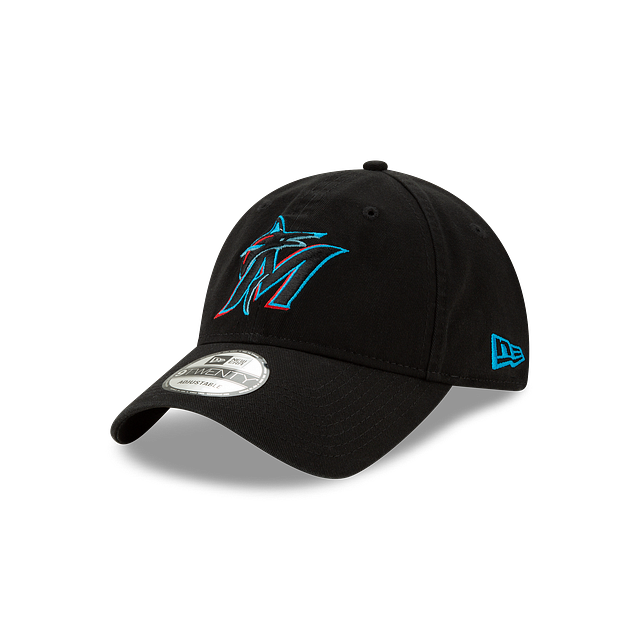 New Era Youth Miami Marlins Core Classic 9TWENTY Adjustable Hat-Black