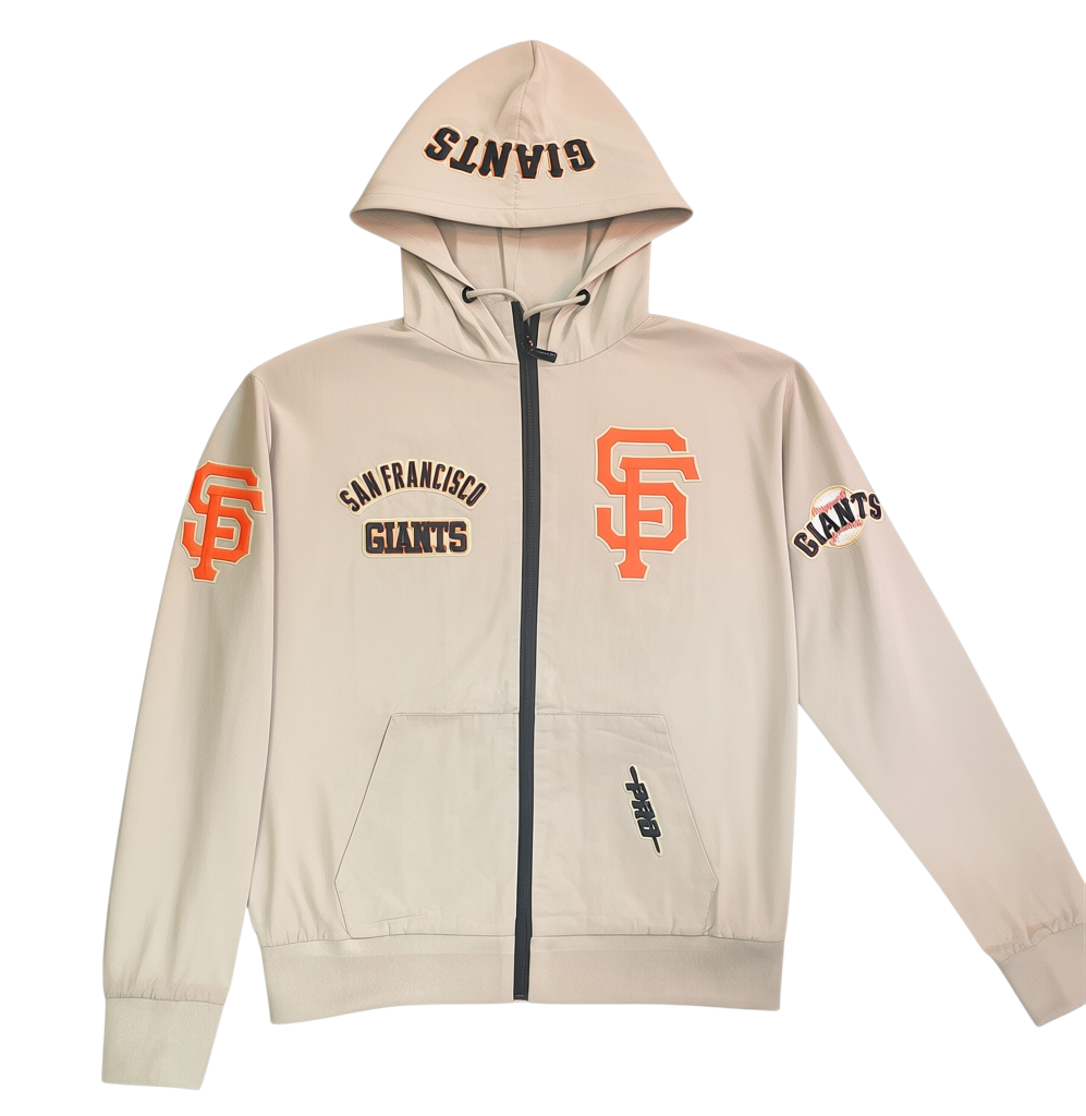 Pro Standard Men's San Francisco Giants Hybrid Woven Jacket-Khaki